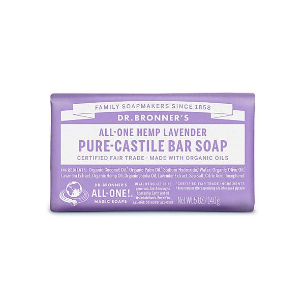 Dr Bronners Hemp Lavender Pure Castile Soap Bar (140g)